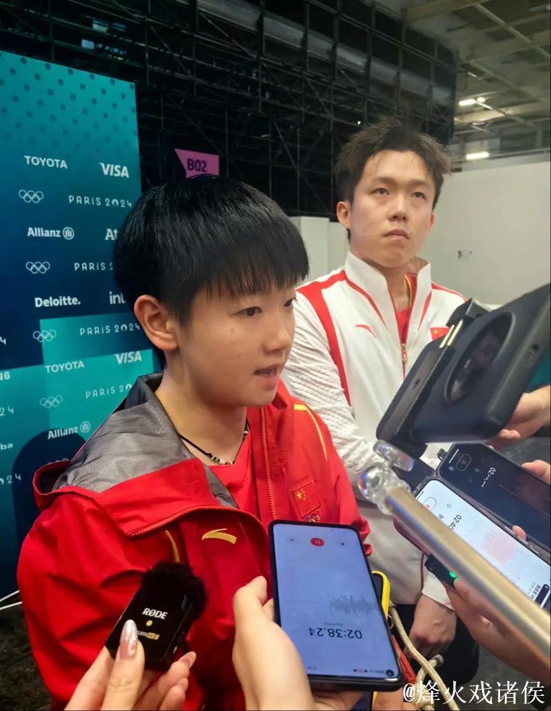 莎头混双两连胜采访！王楚钦亲承状态极佳，孙颖莎备战女单未采访